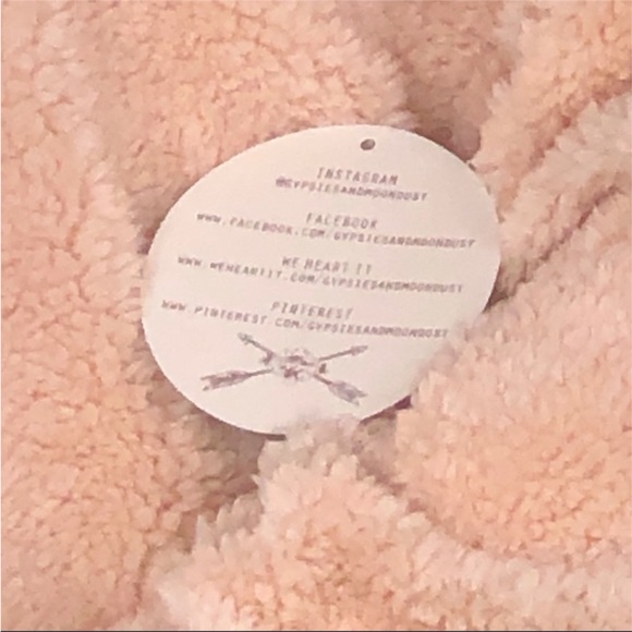 Gypsies & Moondust Peach Shearling Quarter Zip Jacket Size XL Super Soft - Picture 12 of 16